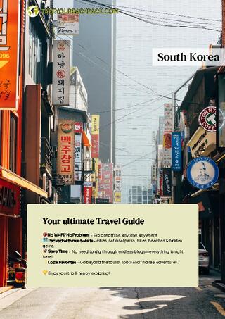 example page 0 from our offline Travel Guide for South Korea
